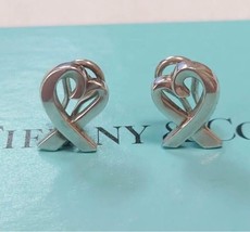 Tiffany &amp; Co. Loving heart Clip-On Earrings Silver925 Picasso Auth gift - £92.25 GBP