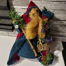 Vintage Old World Santa Christmas Tree Topper Red Head Wizard - £15.89 GBP