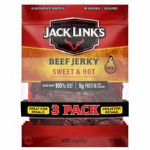 Jack Link&#39;s Beef Jerky, Sweet and Hot, 3.25 oz, 3-count - £18.87 GBP