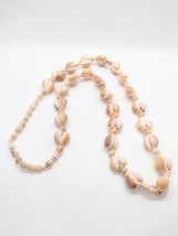 Handmade Beach Cowrie Conch Shell Strand Necklace 16&quot; Ocean Seashell Boho  - £7.78 GBP
