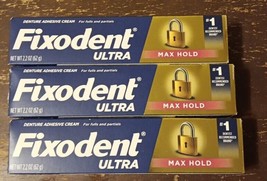 3 Fixodent Ultra Max Hold Secure Denture Adhesive 2.2oz (BN4) - £14.68 GBP