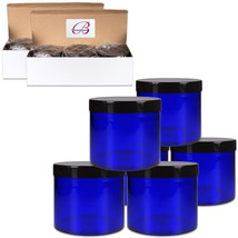 10Oz/300G/300Ml (6Pcs) High Quality Acrylic Container Jars - Blue With B... - £29.46 GBP