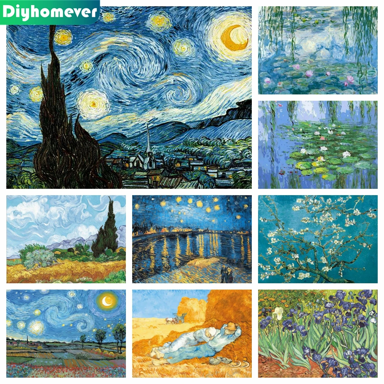Van Gogh Oil Painting 5D DIY Diamond Painting Mosaic Embroidery Starry Night - £10.42 GBP+