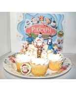 Rudolph the Red Nosed Reindeer Fun Cake Toppers Cup Cake Decorations Set... - £12.54 GBP