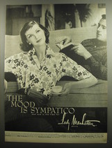 1957 Lady Manhattan Shirt Ad - The mood is sympatico - £14.46 GBP