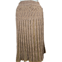 Vintage 70s Knitted Wool Blend Brown Midi Skirt Size 4 - £27.69 GBP