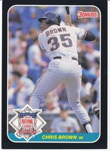 JUMBO 1987 Donruss Action All-Stars Large Baseball Card Chris Brown #44 - £1.52 GBP