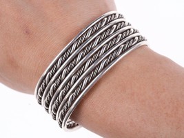 6.25&quot; Vintage Southwestern sterling twisted wire bracelet - $183.15