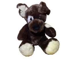 Build A Bear Dog Plush Dark Brown Puppy 12” Stuffed Toy White Spot Eye Soft - $15.05