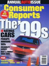 ORIGINAL Vintage 1999 Consumer Reports Magazine Cars Issue - £11.72 GBP