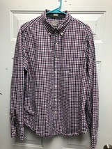 Mens J.Crew Button Down Oxford Shirt Pink/Blue Gingham, Slim Fit XL - £19.77 GBP