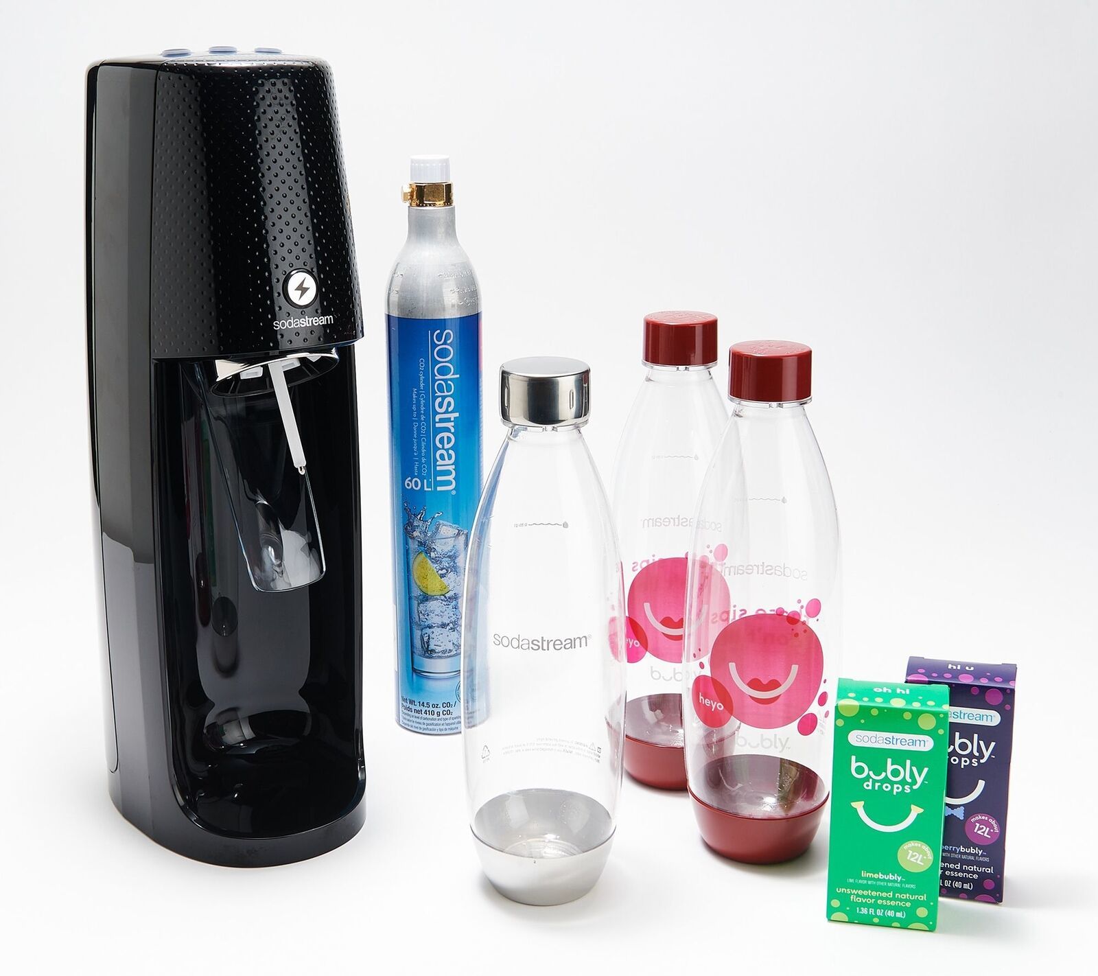 SodaStream One-Touch Sparkling Water Maker/ 2 12L Bubly Drops, 60L and 3 Bottles - $145.49