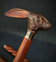 Antique Victorian Wooden Walking Cane Sticks Rabbit Head Handle Vintage ... - £25.25 GBP