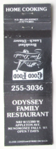 Odyssey Family Restaurant - Menomonee Falls, Wisconsin 20 Strike Matchbook Cover - £1.39 GBP