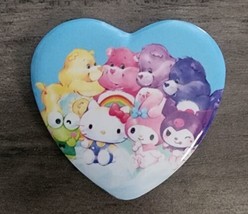 NWT Hello Kitty And Friends X Care Bears Heart Button Pin 2&quot; Sanrio My M... - £11.76 GBP