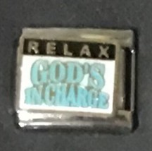 Relax God’s In Charge Wholesale Italian CHARM Enamel Link 9MM K50 - £10.62 GBP
