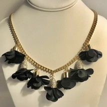 Inc Gold-Tone Fabric Flower Statement Necklace, 16 + 3 Extender - £11.67 GBP