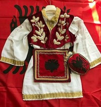 New Albanian Traditional Popular Folk Costume Suit GIRLS-8-9 YEARS-HANDMADE-RAR - £77.44 GBP