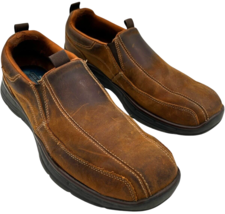 Skechers Men&#39;s Glides Docklands Relaxed Fit model:64503 brown leather si... - $281.53 MXN