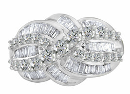 Certified 3.52 Cttw Natural Diamond Cluster Ring 14k Solid White Gold - $2,375.01