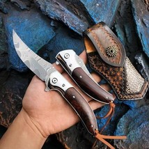 Exquisite 75 Layer Forged Damascus Steel Collectible Pocket Folding Knife - $156.42
