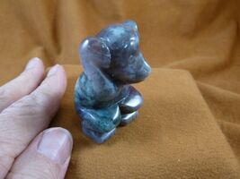 Y-MON-738 Green purple jasper MONKEY love APE gem figurine gemstone CHIM... - $19.74