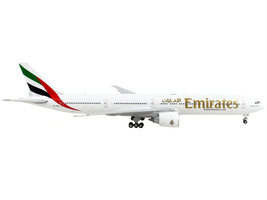 Boeing 777-300ER Commercial Aircraft &quot;Emirates Airlines&quot; White with Striped Tail - £66.87 GBP