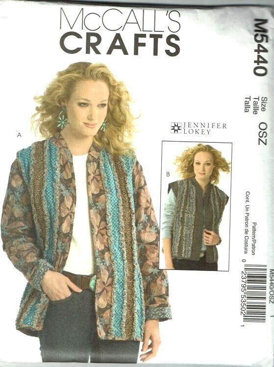 McCall's Sewing Pattern 5440 Raggy Jacket or Vest Size S-XL - £7.77 GBP