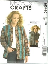 McCall&#39;s Sewing Pattern 5440 Raggy Jacket or Vest Size S-XL - $9.89