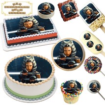 Ahsoka Star Wars Edible Cake &amp; Dessert toppers ~ Multiple Sizes! - £9.38 GBP