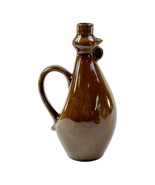 Vintage Art Pottery Pitcher Decanter Bird Chicken Shape Brown Glazed 8&quot; - $19.59