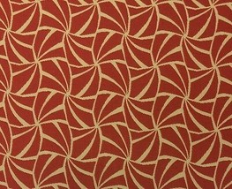 Outdura Showboat Tangerine Orange Geometric Outdoor Fabric By Yard 54&quot;W - £10.85 GBP