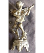 Old Vintage Bronze Small Winged Cherub Angel Putto Musician Sculpture St... - $49.01 CAD