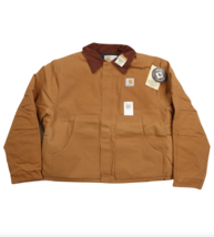 NOS Vintage 90s Carhartt Mens 50 Spell Out Quilt Lined Zip Jacket Duck Brown USA - £152.94 GBP
