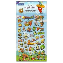 CUTE VEGETABLE FAMILY STICKERS Puffy Raised Sticker Sheet Spicy Latin Pe... - $3.40 CAD