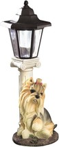 Solar Lighted Lamp Post Realistic YORKIE Dog Garden Sculpture Outdoor La... - $49.53