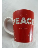 Starbucks Coffee Holiday Christmas Cup Mug PEACE Red and White 14 oz 2006 - £10.08 GBP