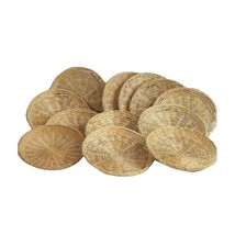 Wicker Paper Picnic Plate Holder 12 pc Rattan Wall Hanging Rustic Boho Décor 9&quot; - £22.42 GBP