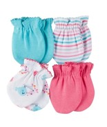 Gerber Baby Girl 4-Pack Pink/Aqua Birds Mittens Size 0-3M - $7.95