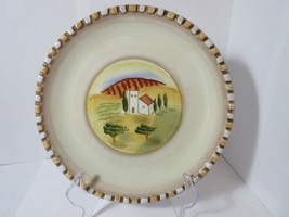 Clay Art StoneLite Villa De Sienna Hand Painted Salad Plate Pebble Edge Rim 8.5" - £16.60 GBP