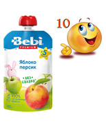 10 PACK Bebi Pouch Organic Fruit Puree APPLE PEACH No Sugar FREE Natural... - £14.78 GBP