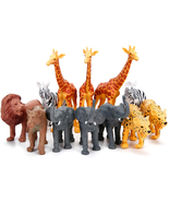 Jumbo Safari Animal Figurines Toys, 12 Piece African Jungle Zoo Animals - £21.45 GBP