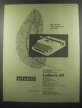 1953 Olivetti Lettera 22 Portable Typewriter Advertisement - £14.89 GBP