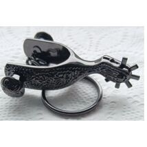 Western Fancy Boot Spur Keychain Bag Charm Black - $14.85