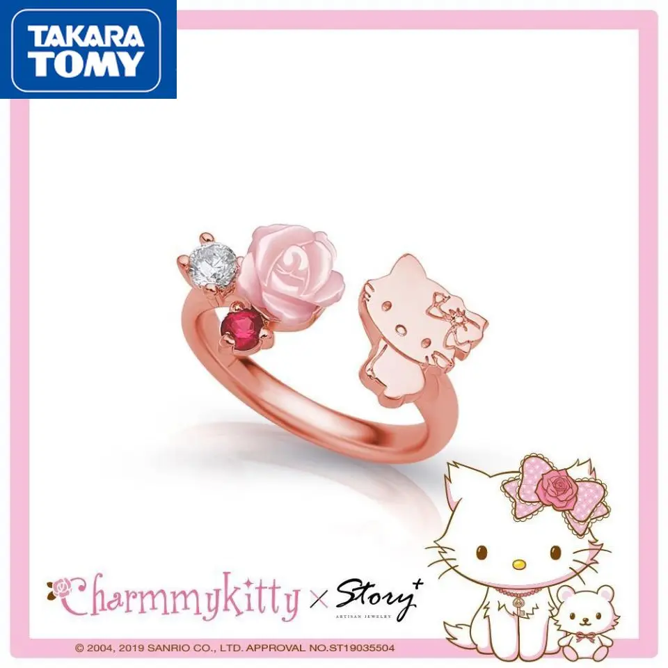 TAKARA TOMY Cute  925  Silver Live  Design Ring Creative Sweet Girl Heart Studen - £37.57 GBP