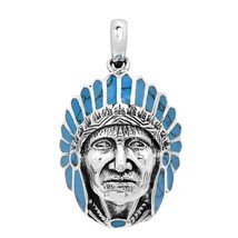 Native American Style Blue TQ .925 Silver Pendant - £34.27 GBP