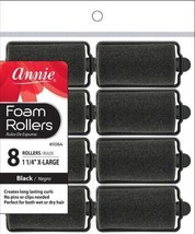 Annie X-Large Foam Rollers - 1 1/4&quot; Diameter - 8-Pack - #1064 - *BLACK* - £1.79 GBP
