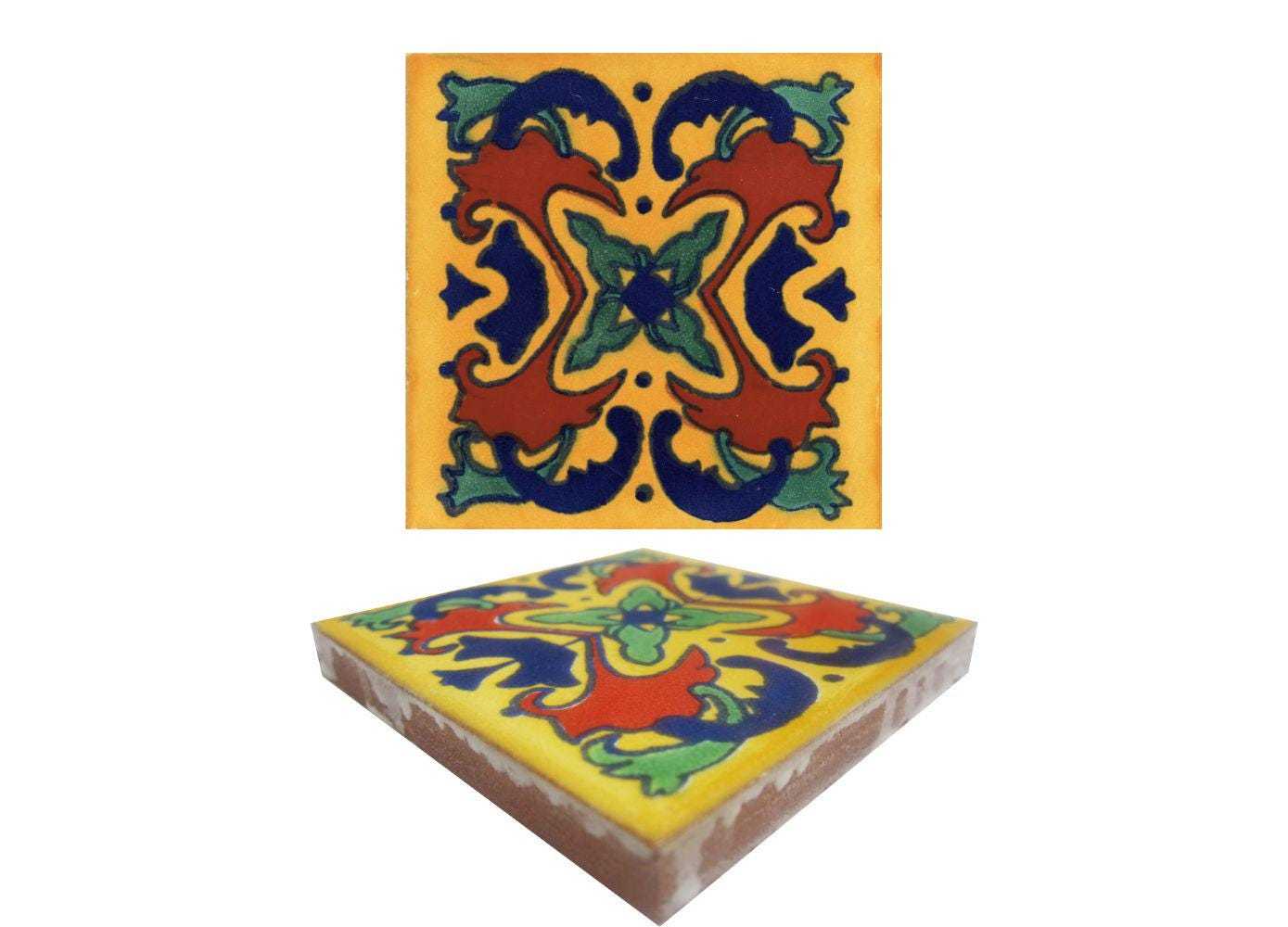 POOL TILES Mexican Talavera Ceramic Frost Proof Handcrafted Tiles - Tehu... - $199.00