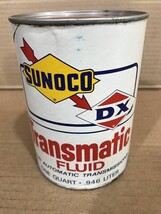 Vintage Paper Quart Sunoco DX Transmatic Oil Can Transmission Fluid - £19.78 GBP