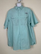 Columbia Light Blue Fishing Shirt Button Up Short Sleeve Pockets Mens XL - £8.88 GBP